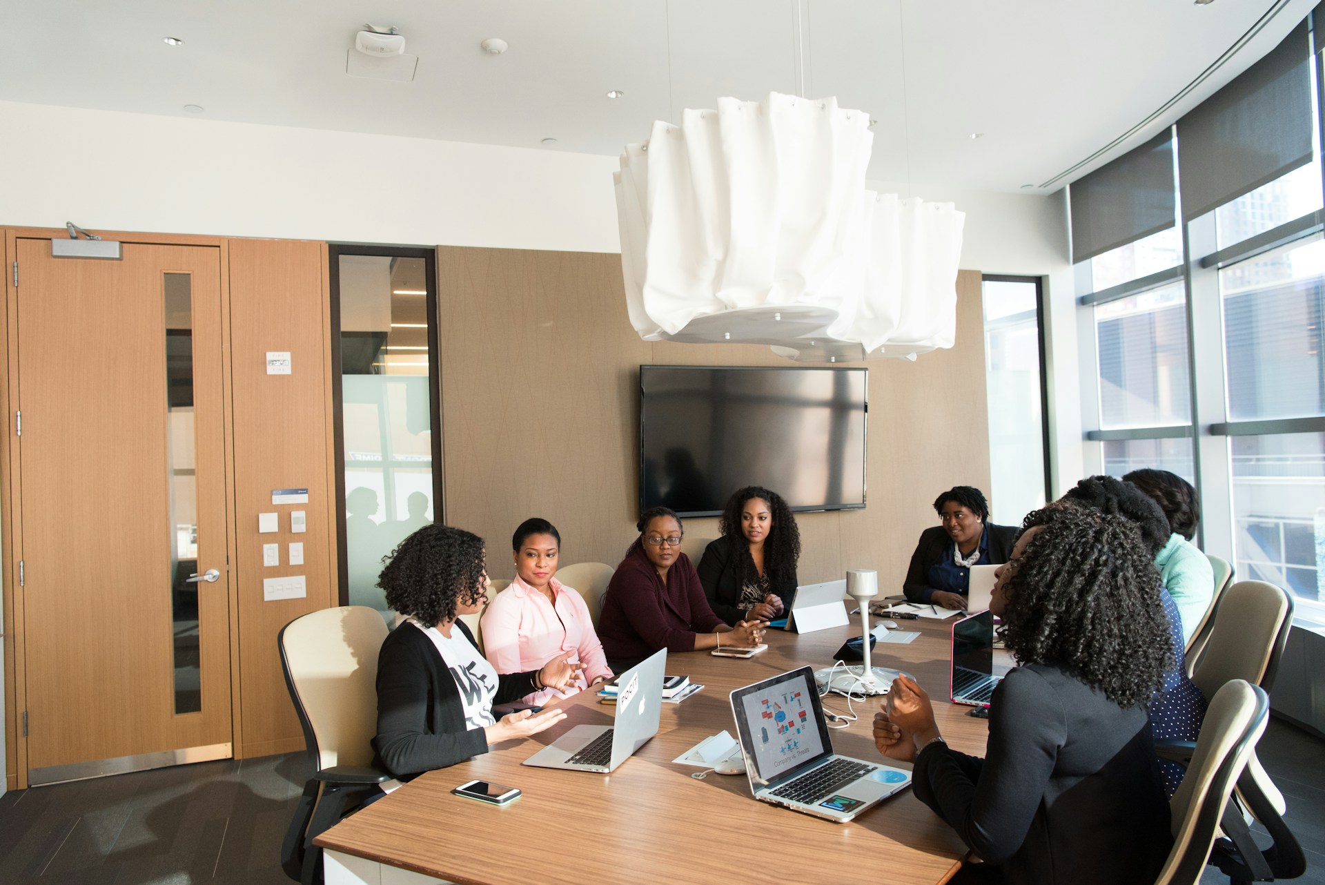 Business professionals collaborating on strategy development