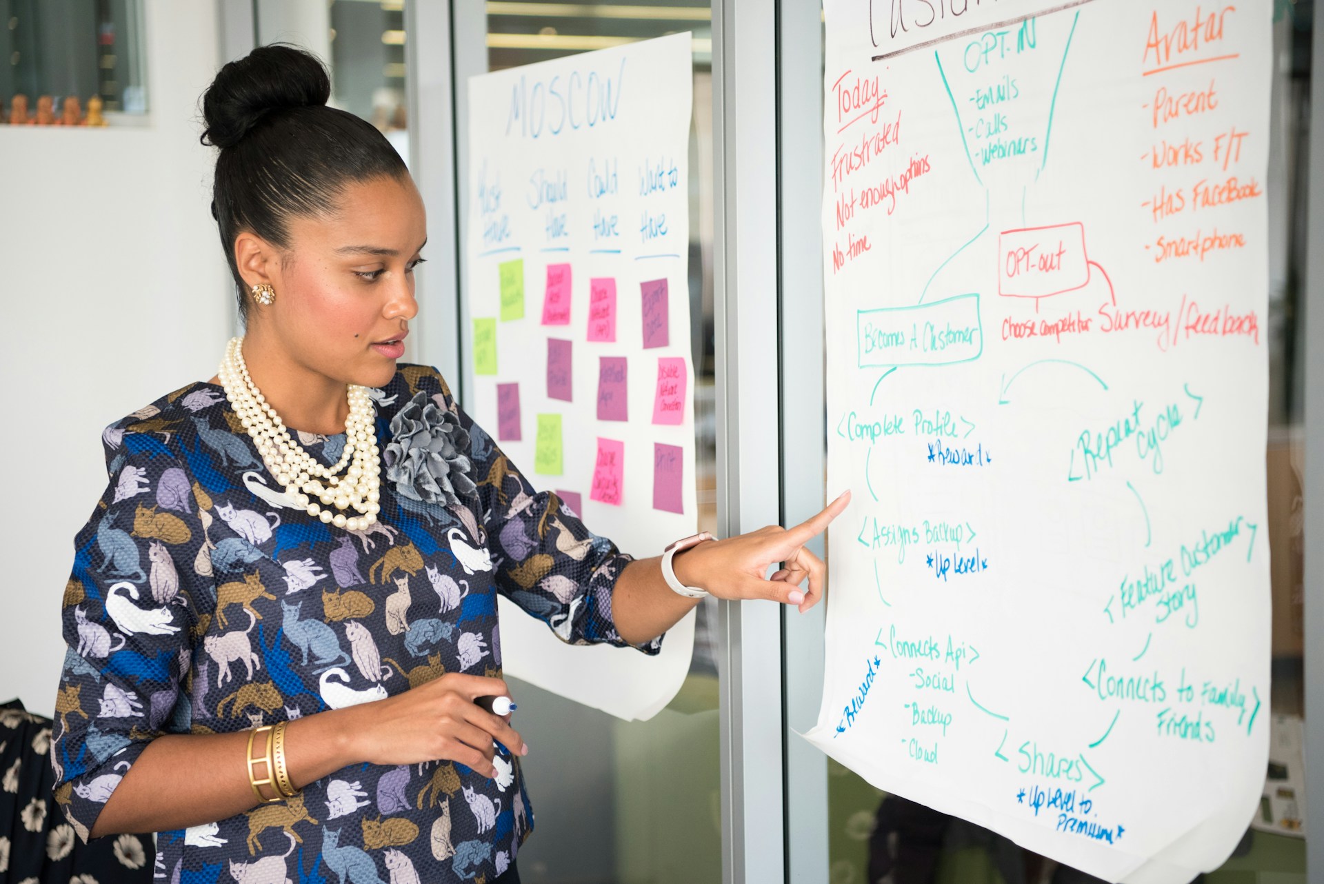 Business professionals collaborating on strategy development