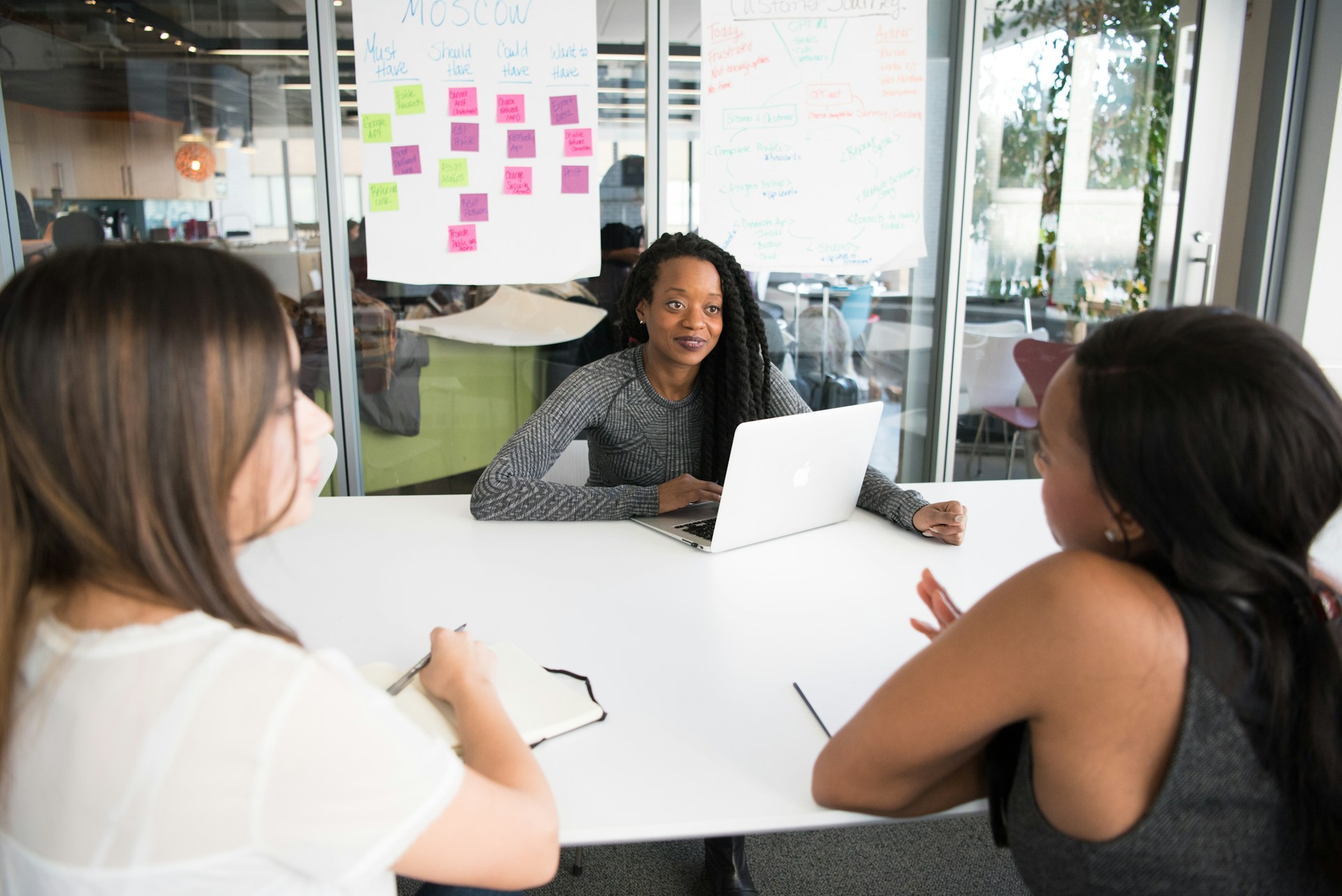 Business professionals collaborating on strategy development